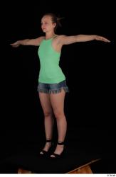 Whole Body Woman T poses Casual Slim Studio photo references